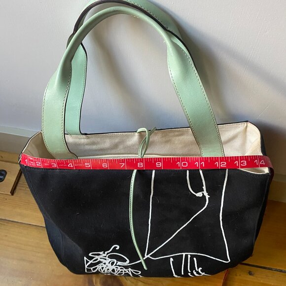 Vintage Kate Spade Canvas Tote with Leather Straps - Picture 4 of 9